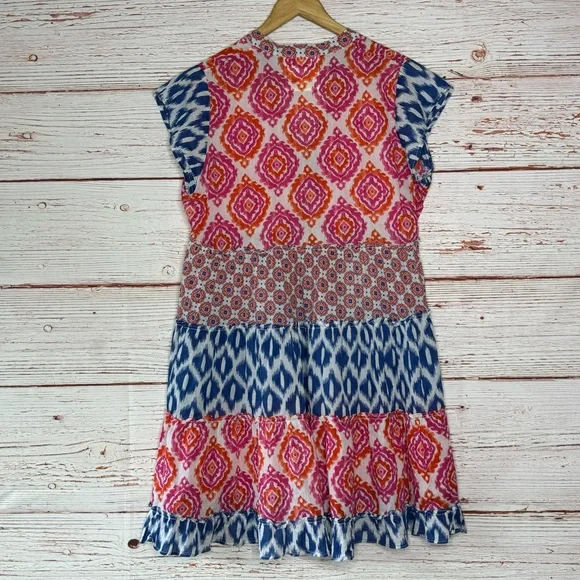 Lula Life Brooklyn Multicolor Tiered Dress Sz M - Picture 11 of 14